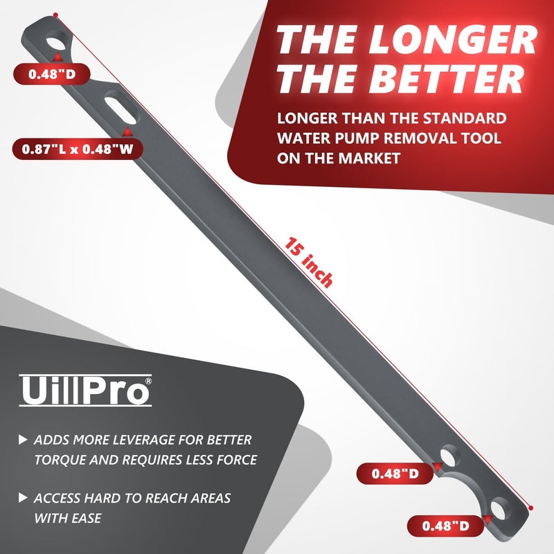 UillPro Fan Clutch Removal Tool kit,32mm Wrench & 36mm Clutch Fan Tool Wrench,Water Pump Pulley Holder Removal Tool for BMW, Ford, GM, Dodge,Chevrolet,Jeep Fan Clutch Removal Tool,Water Pump Holder - Image 5